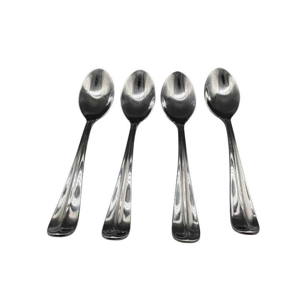 Dansk‎ Prism Stainless Steel Teaspoons Set of 4 Silverware Flatware 7"